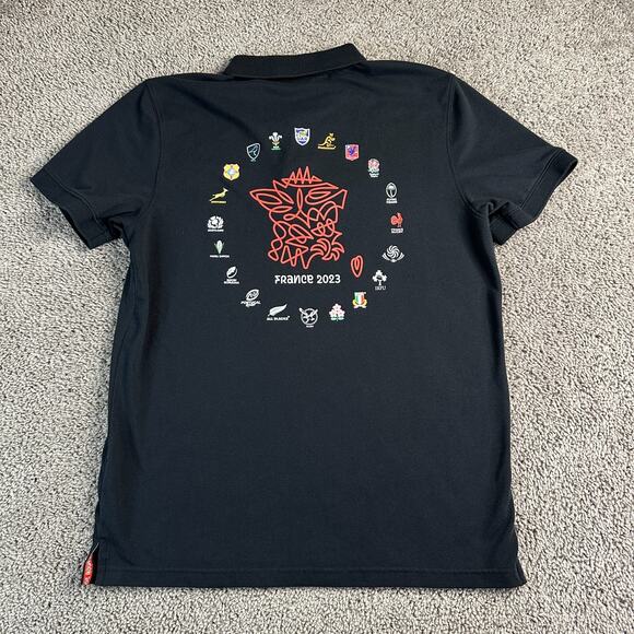 Rugby World Cup France 2023 Shirt Polo Mens Large Black Official Event Logos - Picture 1 of 13